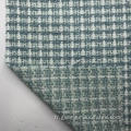 Polyester Lurexy Metallic Yarn Plaid Tweed Fabric